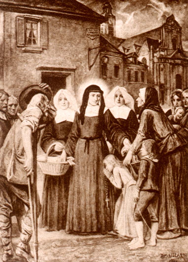 Louise de MARILLAC et les pauvres, tableau de MAILLARD, 1920 - VinFormation